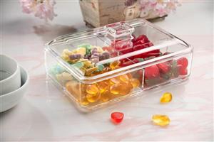 بیسکویت خوری مستطیل بزرگ 4 خانه اکرولیک کد 1820