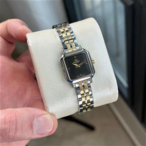 ساعت مچی زنانه الگانس ER2148 دورنگ طلایی صفحه مشکی (ELEGANCE)