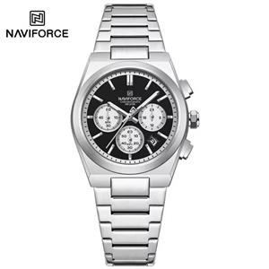 ساعت مچی کرنوگراف زنانه نیوی فورس NAVIFORCE مدل Nf8048 موتور ژاپن صفحه مشکی