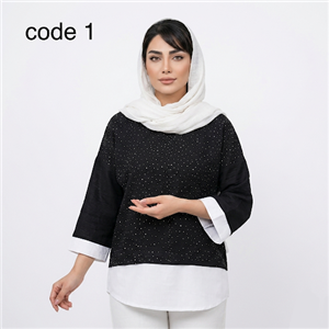 تونیک شانل نگین دار (دارای کمی کشسانی) ویژه محرم مدل لونا علیدسا