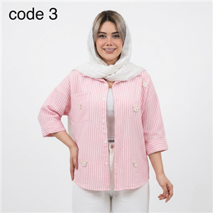 شومیز تدی لینن دیپلمات استیکر دار مدل آرورا علیدسا