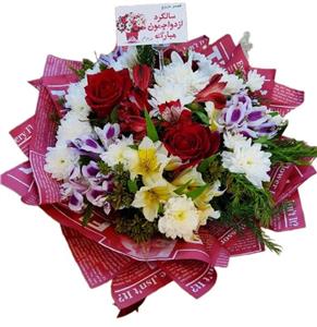 دسته گل رز و آلسترومریا کد 51506