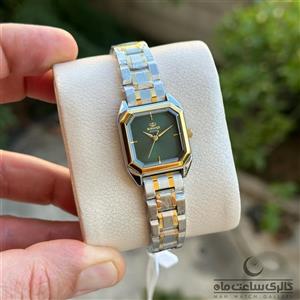 ساعت مچی زنانه الگانس ER2127L دورنگ طلایی صفحه یشمی(ELEGANCE)