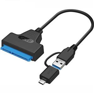 کابل تبدیل SATA به USB 3.0 و USB-C تایپ سی مدل K-8201