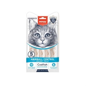 بستنی گربه ونپی ضد گلوله مویی با طعم مرغ و ماهی کاد بسته 5 عددی