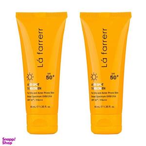 کرم ضد آفتاب لافارر SPF 50 مناسب پوست های چرب و مستعد آکنه حجم 40 میلی لیتر بسته 2 عددی