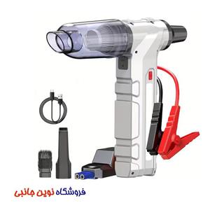 جت فن دمنده و مکنده شارژی داری جامپ استارتر و پاوربانک چراغ قوه مدل 5in1 ا 12V RV Battery Cordless Handheld Blower And Vacuum Lighting USB Charging with Type (تک / عمده )