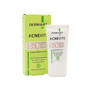 فلوئید ضد آفتاب رنگی آکنویت SPF50 درمالیفت 40 میلی لیتر