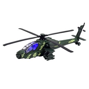هلیکوپتر بازی ناب سل مدل آپاچی فلزی موزیکال عقب کش  HELICOPTER AH-65D
