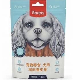 تشویقی سگ ونپی مدل چینی نویس دور پیچ طعم مرغ وزن 100گرم Wanpy For Dog With Chicken