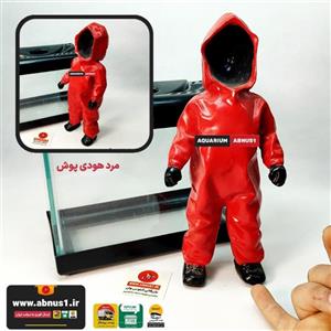 مجسمه سایز بزرگ مرد هودی پوش قرمز