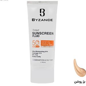 ضد آفتاب رنگی بیزانس پوست چرب رنگ بژ روشن شماره 10 حجم 40میل