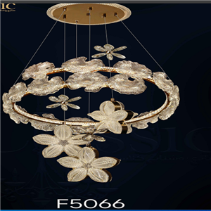 لوستر پرنور خواب و اشپزخانه نیلوفر تک آویز و سه آویز ریموت دار کد f5066