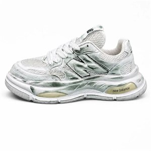 کفش کتانی مردانه مدل نیوبالانس کاستوم شده سفید سبز New Balance