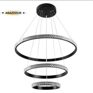 لوستر مدرن 3 حلقه ای با روکش کریستال و ریموت کنترل کد CM442