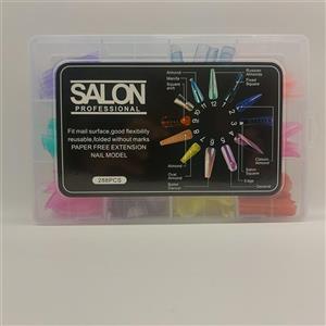 قالب موقت کاشت ژل ناخن رنگی میکس 288 عددی 12 طرح سالن Salon