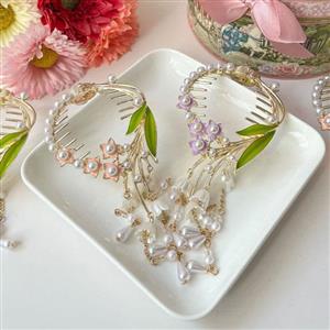 گیره گوجه ای شکوفه و مروارید آبشاری