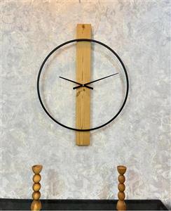 ساعت دیواری چوبی فلزی مدل w111