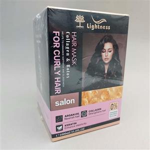 عمده فروشی ماسک موی کاسه ای موهای فر داخل حمام و حاوی کلاژن لایتنس Lightness حجم 1000 میل کد 92973