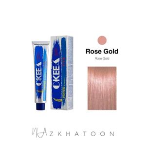 رنگ مو 100میل اکیا OKEEA سری UNIQUE شماره ROSE GOLD رزگلد