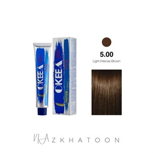 رنگ مو 100میل اکیا OKEEA سری  NATURAL INTENSE شماره 5 00 قهوه ای روشن قوی