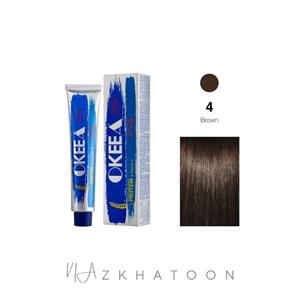 رنگ مو 100میل اکیا OKEEA سری NATURAL شماره 4 قهوه ای طبیعی