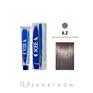 رنگ مو 100میل اکیا OKEEA سری HOT&amp COLD BROWN شماره 8Z بلوند روشن پلاتین مرواریدی