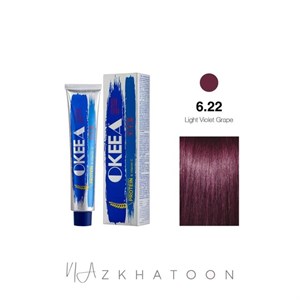 رنگ مو 100میل اکیا OKEEA سری VIOLET GRAPE شماره 6 22 شرابی انگوری روشن