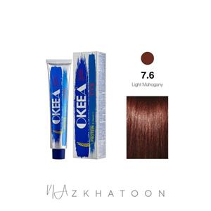 رنگ مو اکیا شماره 7.6 حجم 100 میلی‌لیتر رنگ ماهاگونی روشن