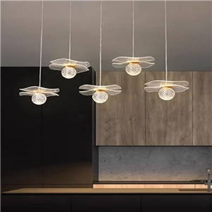 چراغ آویز تک LED با طرح گوی کریستالی مدرن و دو لبه متقارن/ چراغ آویز شهابی LED مدرن برای اتاق خواب دخترانه/ چراغ آویز اکریلیک/ چراغ سقفی، چراغ بار/ چراغ آویز داخل اتاق غذاخوری