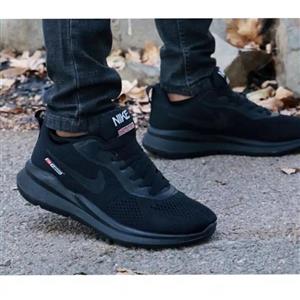 کتانی اسپرت مردانه و سایز بزرگ پا طبی تزریق مدل نایک(nike)|سایز41-48|رانینگ |کد02| تمام مشکی