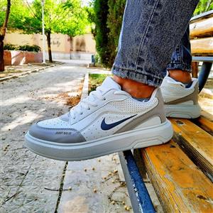 کتانی اسپرت ونس سفید مردانه طبی مدل نایک(JUST DO It)|سایز41-44|بندی|ضدآب|تزریق|سفید-کرم