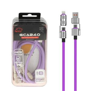 کابل شارژ PD و فست چهارکاره 1.2 متری TSCO مدل GCA240 240W - یاسی (گارانتی 18 ماهه تسکو)