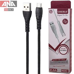 کابل میکرو یو اس بی فست شارژ 2.4 آمپر چرلو CH-V8K01 طول 1.1 متر