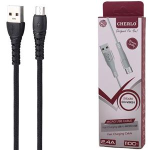 کابل میکرو یو اس بی فست شارژ 2.4 آمپر چرلو CH-V8K01 طول 1.1 متر