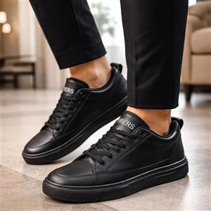 کتانی اسپرت ونس مشکی مردانه طبی مدل برشکا(BERSHKA)|سایز41-44|بندی|ضدآب|کف دوخت