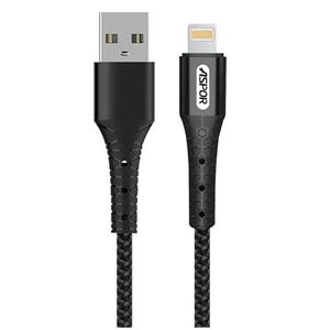 کابل آیفون شارژ و دیتا آسپور مدل ASPOR AC‑22 – USB‑C to iPhone – توان 27W – طول 1 متر