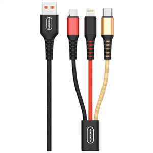 کابل شارژ چند منظوره VDENMENV مدل D02E – سه سر (3in1) – شدت جریان 2.4 آمپر – طول 120 سانتی‌متر