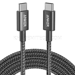 کابل شارژ دوسر تایپ سی 100 وات انکر مدل ANKER A8756H11 PD TYPE-C مشکی مشکی