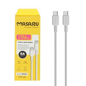 کابل شارژ 1.1 متری فست Masaru Type-C To Type-C مدل M305C - سفید - SMO