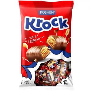 شکلات روشن کراک با مغز کرم بادام زمینی Roshen Krock بسته 1 کیلویی