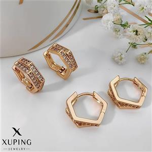 گوشواره چند ضلعی نگین‌دار ژوپینگ طرح طلا کد ۱۷۷۸