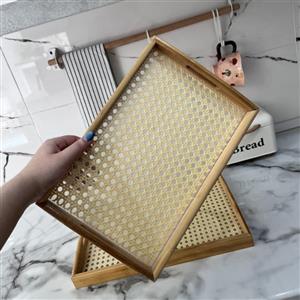 خرید سینی چوبی کف حصیری