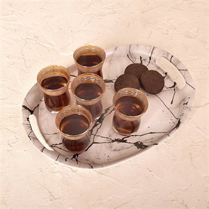 سینی دسته دار مهروز مدل 5002 مرمر سایز 26*36 سانتی متر