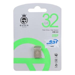 فلش Queen Step USB2.0 Flash Memory - 32GB (گارانتی مادام العمر شرکت آی تین) طلایی