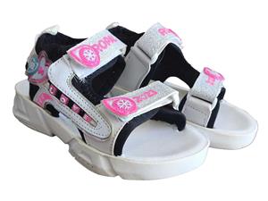 صندل دخترانه سفید دو چسبی طرح لاو
