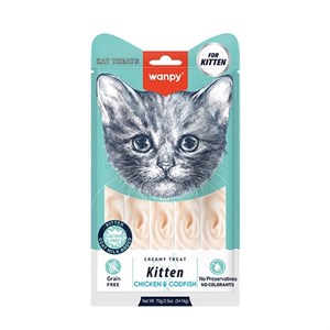 بستنی گربه ونپی مدل Creamy Treat Kitten طعم مرغ و ماهی کاد بسته 5 عددی