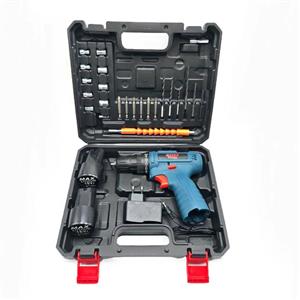 مجموعه 26 عددی دریل پیچ گوشتی سه نظام خودکار 18ولت باس مدل BS-18V-2BK
