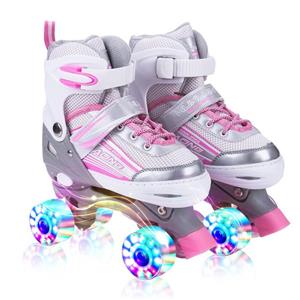 Kuxuan Saya Roller Skates Adjustable for Kids,with All Wheels Light up,Fun Illuminating for Girls and Ladies 