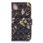 Yobby Flip Wallet Case for iPhone XS,iPhone X Phone Case,Retro Slim PU Leather Case with 3D Colorful Printed Design Card Holder and Stand Shockproof Cover-Black Butterfly